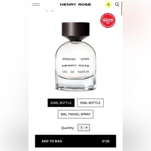 NIB Henry Rose Windows Down Eau de parfum - Retails $120 - 50mL
